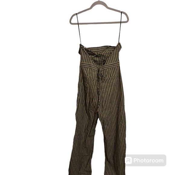 Fashion On Earth Wide Leg Linen/Cotton Jumpsuit‎ Women's Size Medium Gray - Picture 3 of 6